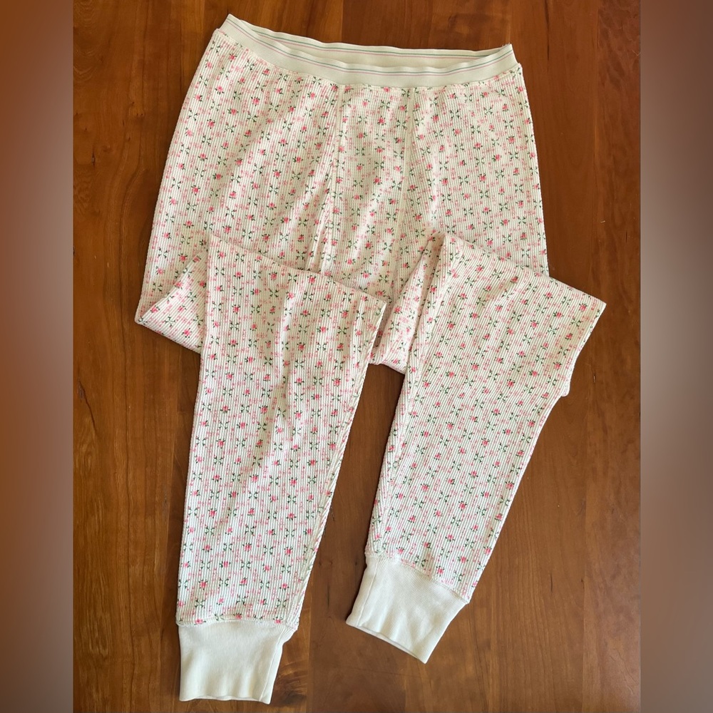 The Great waffle knit floral PJ bottom, sz 1